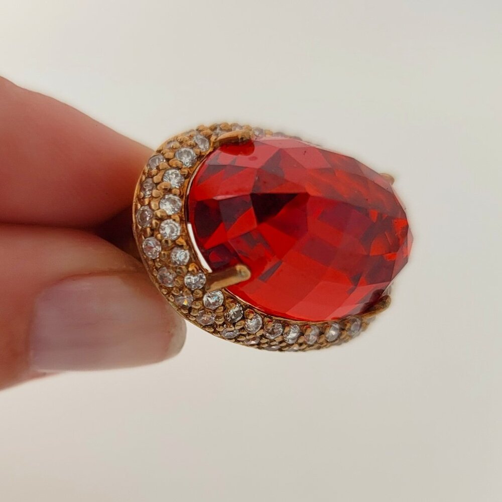 Simulated Diamond & Gold Cocktail Ring